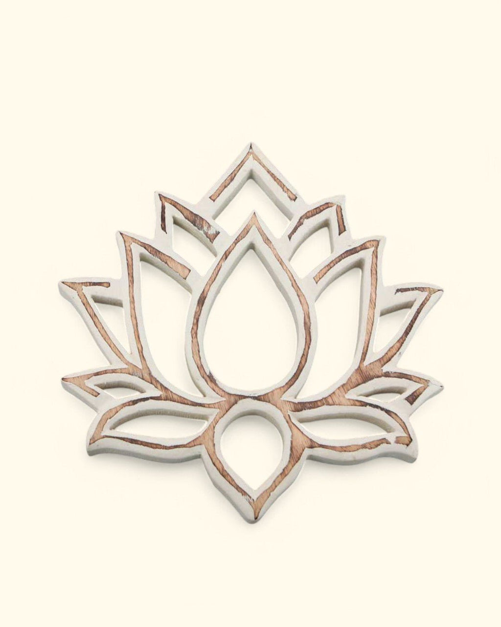 Carved Lotus Wood Trivet Or Wall Hanging, Fairtrade