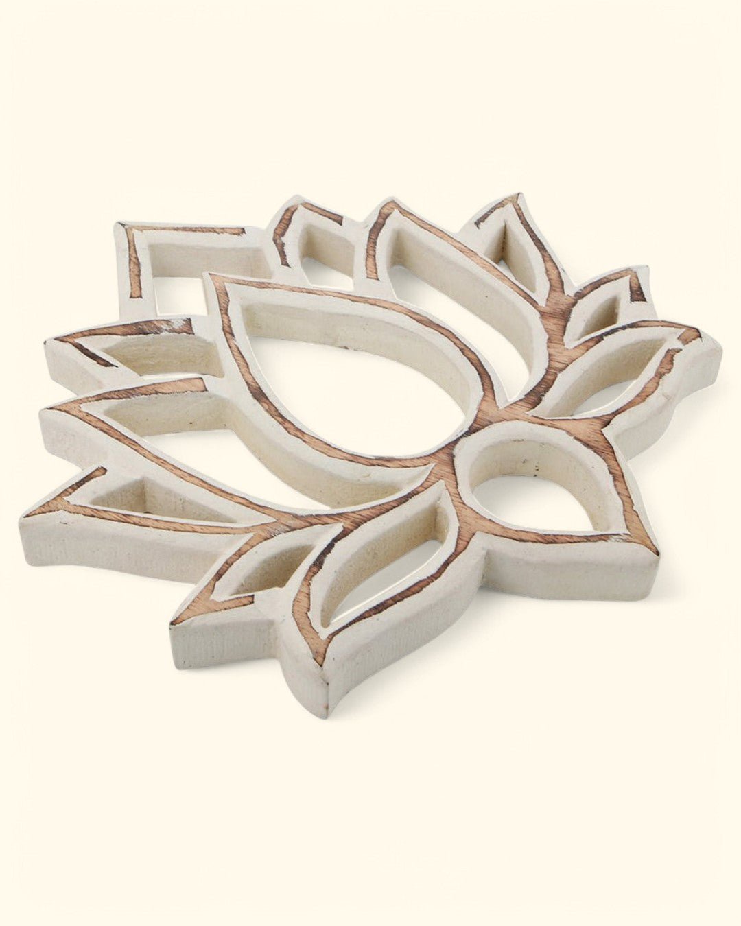 Carved Lotus Wood Trivet Or Wall Hanging, Fairtrade