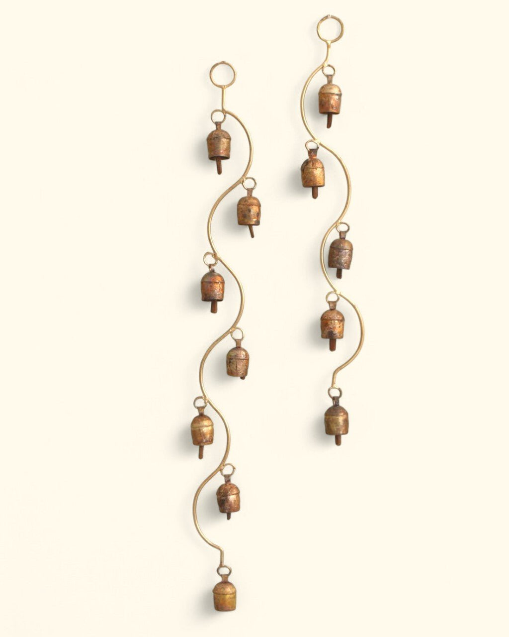 Curved Stem Wind Chime with Indian Bells, Fairtrade