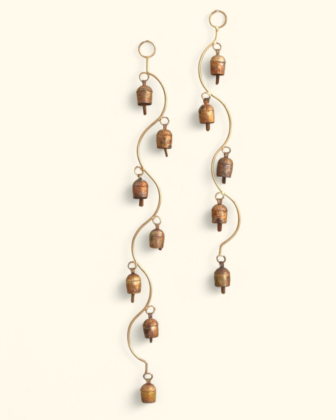 Curved Stem Wind Chime with Indian Bells, Fairtrade