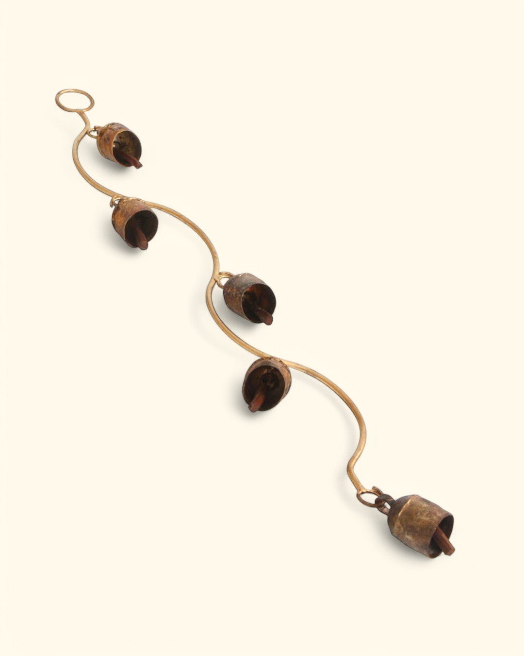 Curved Stem Wind Chime with Indian Bells, Fairtrade