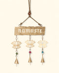 Fairtrade Triple Bell Namaste Lotus Wall Hanging
