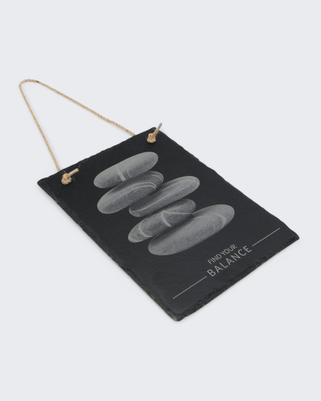 Find Your Balance Cairn Zen Rocks Slate Wall Hanging