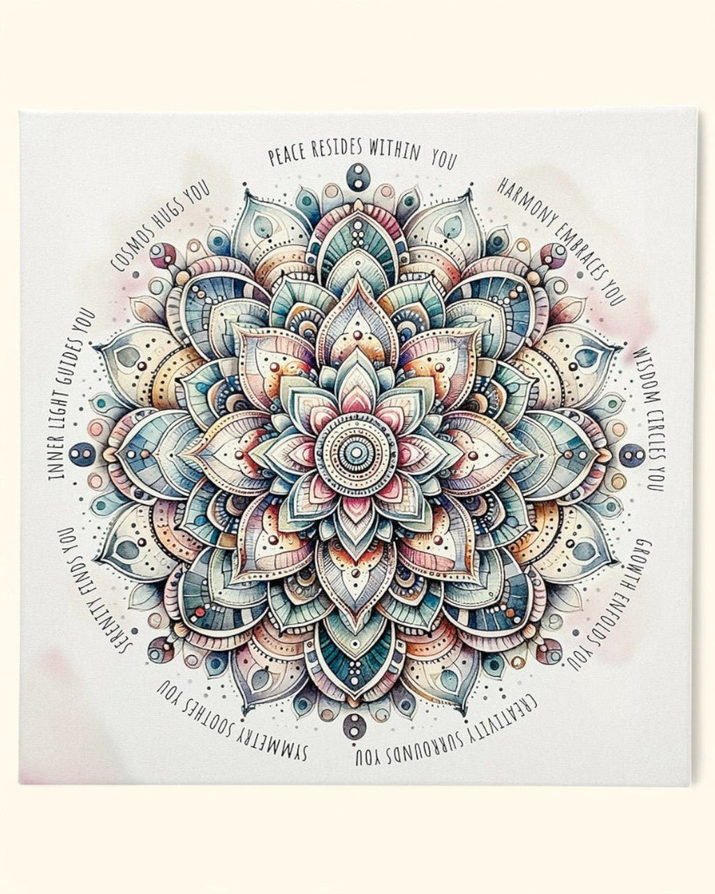 Harmony And Wisdom Mandala Inspirational Canvas Print