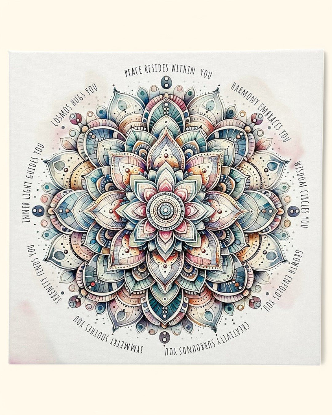 Harmony And Wisdom Mandala Inspirational Canvas Print