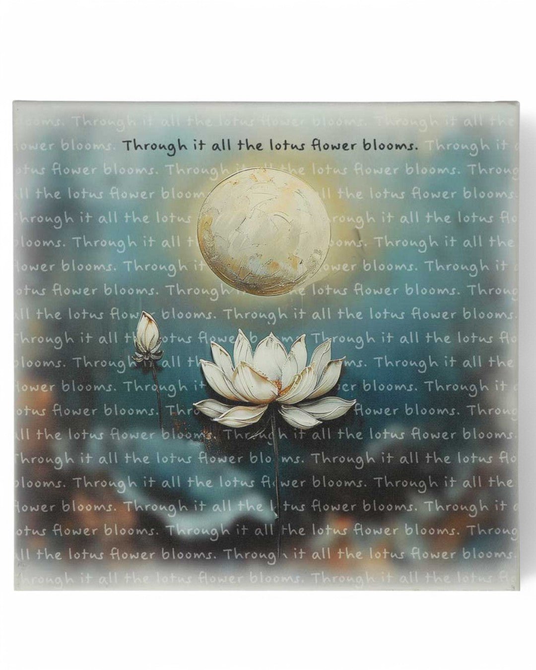 Lotus and Moon Inspirational Canvas Art
