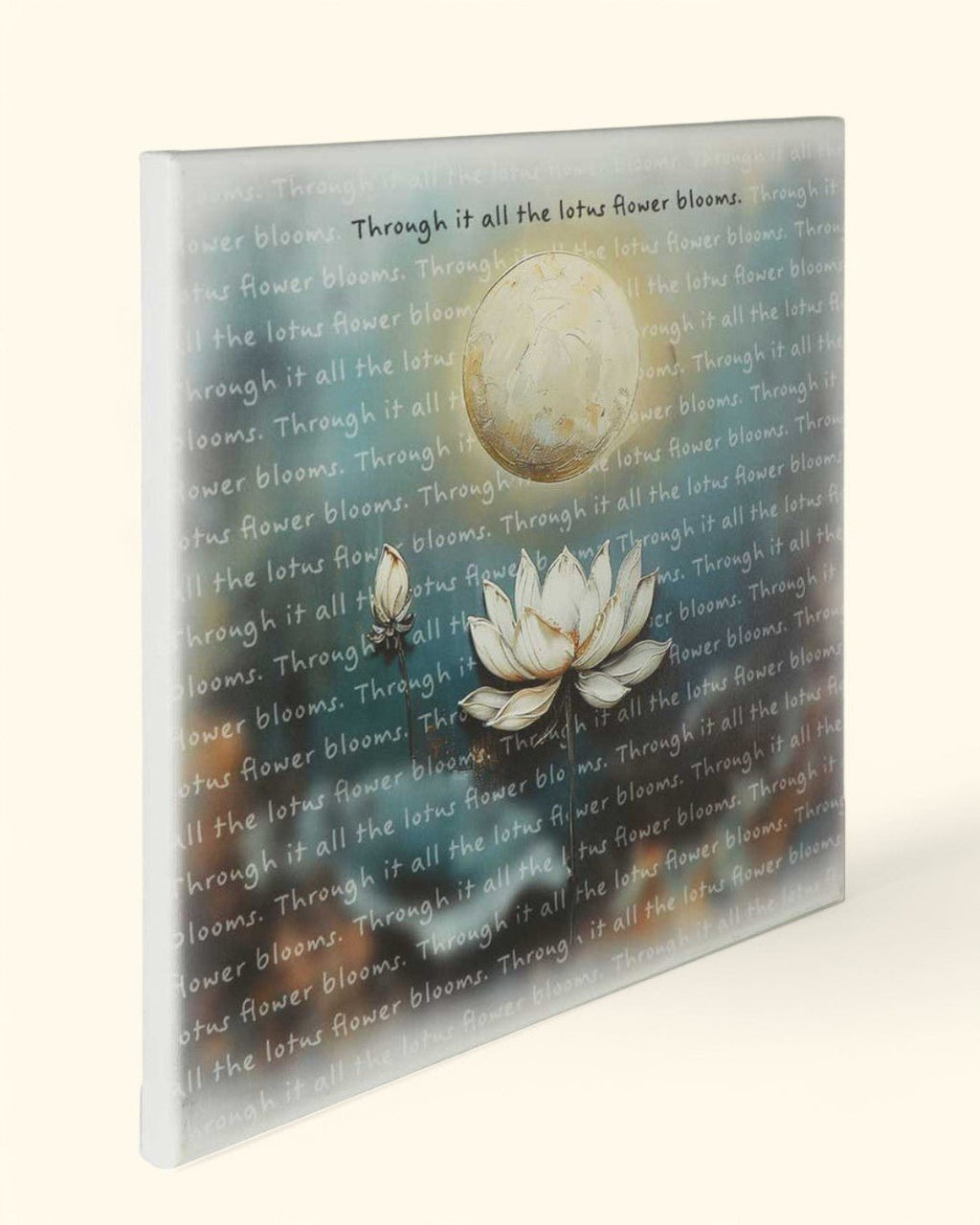 Lotus and Moon Inspirational Canvas Art